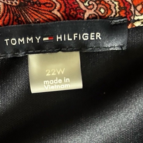 TOMMY HILFIGER Womens Twist Front Sleeveless V Neck Midi Fit + Flare Dress 22W - Picture 5 of 5